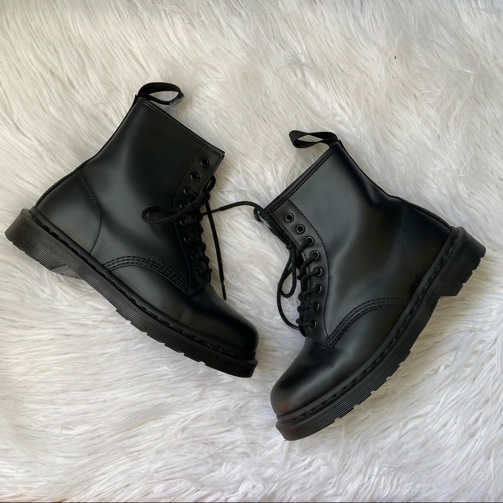 Dr Marten Smooth 1460 Mono Boots Black Combat Boots - Picture 9 of 15
